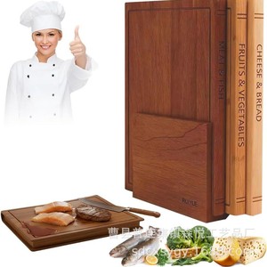 Juego de Tablas de Cortar de Madera Maciza Senyue Crafts, 3 Piezas, en Forma de Libro, Antibacterianas, Multifuncionales - Product Image 1