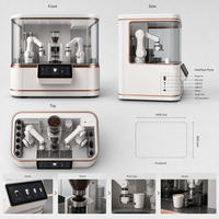 Robot Kopi Kolaboratif Lengan Ganda 90 Sedang Sedang Diproses Per Cangkir 200 Cangkir Per Hari Sistem Barista Lengan Ganda Cerdas untuk Stasiun Kereta Api