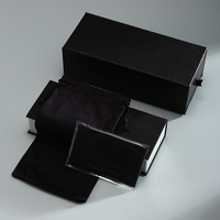 Ensemble d'emballage haut de gamme pour lunettes faites à la main, étui rigide personnalisé imprimé, chiffon en microfibre, pochette à cordon pour magasin d'optique