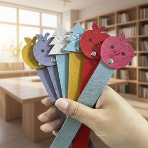 Marcapáginas Navideño para Regalo de Profesoras Lectoras, Bonito Marcapáginas con Forma de Árbol de Navidad, Regalos para Mujeres, Marcapáginas de Cuero con Forma de Manzana Roja - Product Image 6