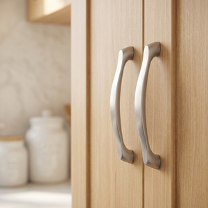 OEM Wavy Design Brushed Nickel Zinc Alloy 128/160mm Modern Furniture Handle for Kitchen <strong>Bedroom</strong> Bathroom Hotel Dresser &amp; Drawer - Product Image 2