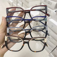 Déstockage : Montures de lunettes optiques en acétate, forme œil de chat, tendance pour femmes et hommes, transparentes