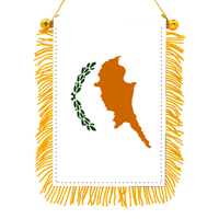 Mini drapeau de pays, fanion, rétroviseur, frangé, double face, drapeau du Cuba, écologique, personnalisable