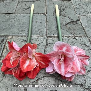 LO-610 Vente en gros 64cm Fleur artificielle réaliste au toucher humide Clivia à tige unique <span class=keywords><strong>Amaryllis</strong></span> Fleur artificielle pour la décoration de la maison - Product Image 3