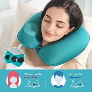 Almohada Inflable Portátil para el Cuello, Plegable y Autoinflable, Ideal para Viajes al Aire Libre, Viajes de Negocios y Campamentos - Product Image 2