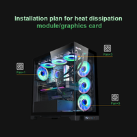 Full Tower ATX PC Case Supports 360mm Radiator Front Rear Bottom PSU 12 Fan Positions Type-C USB 3.0 Gaming Computer Chassis