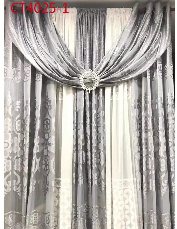 Fashion design hot selling custom printed fabric latest design polyester cotton curtain high quality curtain set