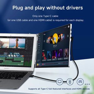 14-Inch Dual Screen Portable Monitor IPS FHD 1920x1200 60Hz 100% SRGB Type C/<b>Mini</b> <b>for</b> Laptop <b>PC</b> Phone <b>Gaming</b> - Product Image 4