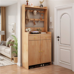Gabinete multifuncional de madera maciza de gran capacidad para zapatos, almacenamiento acogedor, puerta de entrada, abrigo, Zapatero, Partición de pared, Zapatero - Product Image 4