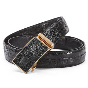 पुरुषों की उच्च-अंत मगरमच्छ चमड़े की बेल्ट व्यवसाय कस्टम लंबाई के लिए आकस्मिक स्वचालित मिश्र धातु - Product Image 4
