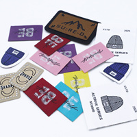 Écussons tissés personnalisés avec logo, haute densité de trame, haute qualité, bordure tissée fine, étiquettes de vêtements de marque, écussons de vêtements