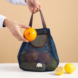 Kitchen multifunctional fruit and vegetable <b>storage</b> <b>hanging</b> bag <b>wall</b>-mounted large capacity breathable mesh <b>storage</b> bag - Product Image 4