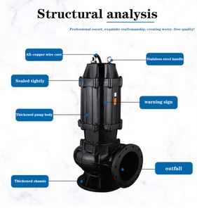 Pompe à eaux usées submersible à haut débit, robuste, pour l'évacuation des eaux usées sur les chantiers de construction - Product Image 6