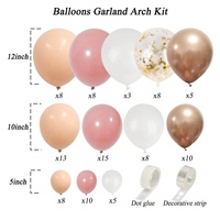Kits de guirlandes de ballons en latex écologiques pour décoration de mariage et d'anniversaire, en or rose métallisé épais et rosewood blanc, 5, 10, 12 pouces