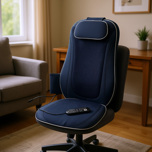 Masajeador de espalda Shiatsu Db D0100XTMQFU azul oscuro con función de amasamiento y calor, almohadilla de masaje para silla, se conecta a la corriente para aliviar el dolor de espalda. - Product Image 2