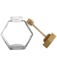 Bouteilles hexagonales en verre de qualité alimentaire 380 ml avec bouchon à vis en bois pour diffuseur et emballage de gâteaux