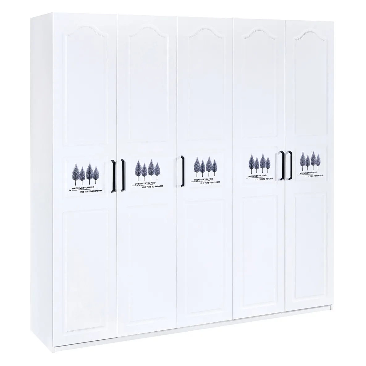 Customized Modern Design 5 Doors Practical Bedroom Cabinet Wardrobe Wooden Clothing Cupboard for Bedroom