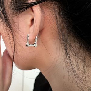 Yinruitai S925 Sterling <b>Silver</b> Geometric <b>Huggie</b> Earrings Minimalist Style For Women Everyday Wear - Product Image 1