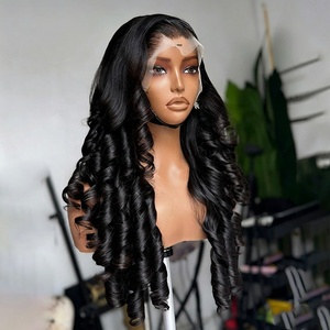Pelucas de Cabello Humano con Rizos Voluminosos, Cabello Indio al por Mayor a Bajo Precio, Pre-Desplumadas con Baby Hair, Pelucas Frontales de Encaje HD Transparente <span class=keywords><strong>para</strong></span> Mujeres Negras - Product Image 1