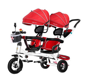 <span class=keywords><strong>Triciclo</strong></span> plegable para bebés gemelos, <span class=keywords><strong>3</strong></span> ruedas con cobertizo solar, <span class=keywords><strong>triciclo</strong></span> barato 4 <span class=keywords><strong>en</strong></span> <span class=keywords><strong>1</strong></span> de doble asiento para niños, venta al por mayor de fábrica - Product Image 4