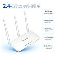 Routeur sans fil F3V6 300 Mbps 2,4 GHz avec mode répéteur WISP, 3 antennes, routeur Ethernet rapide 100 Mbps pour la maison et le SOHO
