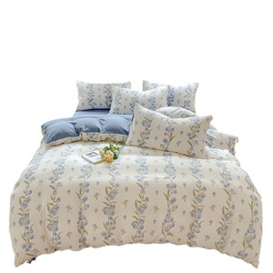 Juego de cama de algodón Jacquard de cuatro piezas con flores Pastoral francesa, Sábana de dormitorio de tres piezas de grado infantil materno, funda de almohada - Product Image 5