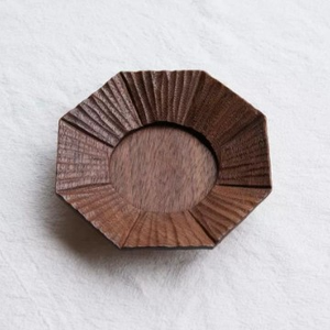 Dessous de verre en bois fait à la main conception de fleurs tapis de tasse de thé japonais tapis de boisson isolé à la chaleur naturelle - Product Image 4