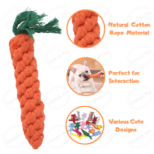 Jouet en corde pour chien tressé de différentes formes Jouets à mâcher pour chien en corde de coton naturel mignon - Product Image 3