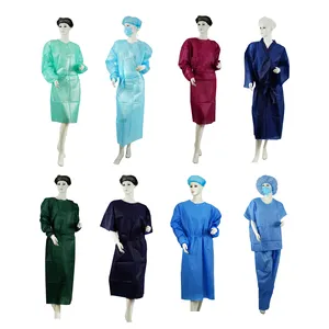 Long-sleeved PP Surgical Gown Non woven Green Isolation Gowns With lower Price High Quality Factory Wholesale