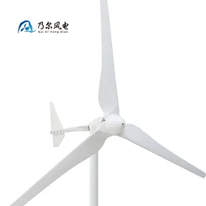 Ce-Certificering Lage Opstart Windsnelheid 2kw Windenergiegenerator 1400Mm Versterkte Glasvezelbladen Van De Windmolen