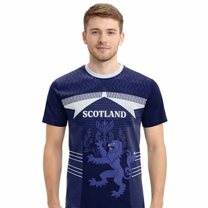 Camiseta Esencial de Fútbol para Aficionados a la Selección Nacional de <span class=keywords><strong>Escocia</strong></span> 2026, Camiseta Informal de Manga Corta para Seguidores de <span class=keywords><strong>Escocia</strong></span> - Product Image 4