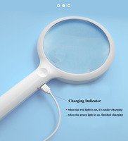 Handheld Illuminated Lighted Magnifying Glass with 20Leds, 3 Light Modes & Rechargeable USB Magnifier Seniors