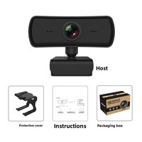 Caméra USB 2K haute définition pour jeux et streaming en direct, sans pilote, microphone intégré, cache de confidentialité, caméra d'ordinateur à mise au point fixe