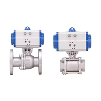 Actionneur pneumatique forgé en acier au carbone de haute qualité, vanne à bille à trois voies, double effet, air/eau/gaz, OEM Chine, raccord 1 pouce