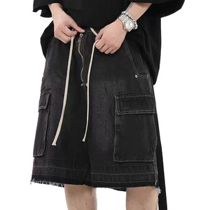 Nuevos Shorts Cargo de Cintura Alta con Estampado de Leopardo y Cristales, con Bolsillos, para Hombre, Negros, 100% Algodón Orgánico, Estilo Bauhaus, con Cierre - Product Image 3