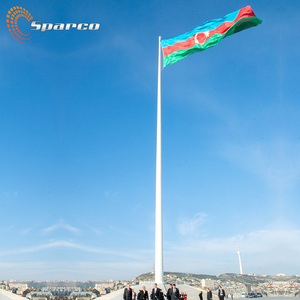 Chất Lượng Cao 9M Nhôm Cột Cờ Tời Cơ Chế Bột Coat Trắng 9M Thép Không Gỉ Cờ Cực - Product Image 5