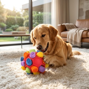 Jouet interactif pour chiens et chats, balle en caoutchouc multifonctionnelle, résistante aux morsures, personnalisable, avec distributeur de friandises, type puzzle olfactif - Product Image 2