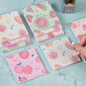 กระดาษโน้ตลายผลไม้แบบมีกาวในตัว - ธีมเกรปฟรุต/แตงโม/สตรอว์เบอร์รี ของขวัญเครื่องเขียนตกแต่งสำนักงานและการเรียน - Product Image 1