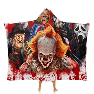 Mantas Personalizadas al por Mayor con Estampado de Halloween, Mantas Cálidas y Cómodas de Franela para Sofá y Cama, Tipo Sudadera con Capucha - Product Image 1