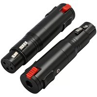Adaptor Audio 1/4 ke XLR yang Dapat Dikunci, Adaptor Pengunci 6.35mm 1/4 Female ke 3Pin XLR Male untuk Konsol Mixing Mikrofon