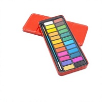 Ensemble de peinture à l'aquarelle solide portable avec pinceau, peintures à l'eau sur papier pour fournitures artistiques