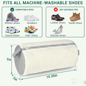 Sacs à linge spéciaux pour chaussures pour lavage en machine, sac de protection anti-déformation, sac de lavage de chaussures pratique, polyester 39x19cm - Product Image 4