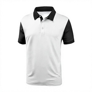 Men's White Black Geometric Print Short Sleeve <b>Polo</b> Shirt Casual Breathable Knitted Polyester <b>Sport</b> Style - Product Image 4