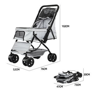 Toptan özel Logo katlanabilir nefes seyahat taşınabilir kedi köpek evcil hayvan arabası - Product Image 6