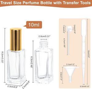Heavy Duty Square 5ml 8ml <b>10ml</b> Screen Printed Screw Closure Glass Perfume <b>Bottle</b> with Parfum Atomiser Fragrance Dispenser - Product Image 2