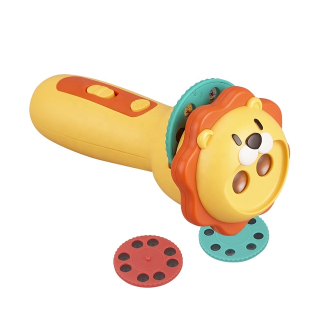 Children lion Flashlight Projector Toy Lights up Torch Dynamic Projection Slide Projector Torch Early Education Story Learn Toy