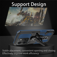 Slijtvaste TPU+PC telefoonhoes, anti-kras, anti-val, verborgen standaard, verhoogde camera-afdekking voor Infinix Smart 8/Smart 7