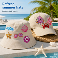 Lot de patchs thermocollants personnalisés en tissu à sequins pour l'été, badges brodés sur le thème de l'océan pour chapeaux, sacs fourre-tout, kits de loisirs créatifs, vente en gros
