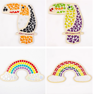 ถาดไม้ไผ่ลายโมเสกแบบรักษ์โลก พร้อมร่องสำหรับงานฝีมือเด็ก สีสันปรับแต่งได้ วัสดุสำหรับงานศิลปะและงานฝีมือไม้สำหรับปลูกไม้อวบน้ำ - Product Image 3