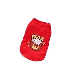 Chaleco con estampado de dibujos animados para gatos y perros, ropa para mascotas de punto tipo gofre en blanco, rosa, rojo, amarillo, talla pequeña - Product Image 5